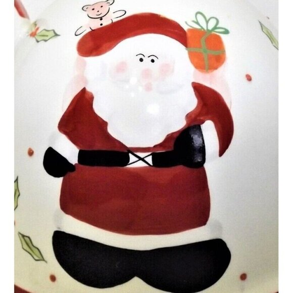 Le Gourmet Chef Santa Large Dome Tea Pot 2003 Red & White Hand Painted - Picture 5 of 10